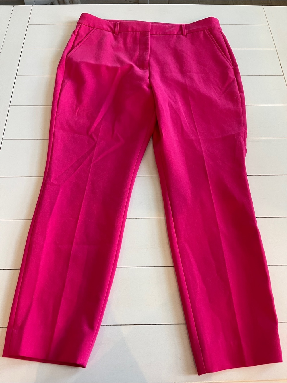 White House Black Market Bright Fuchsia Straight-Leg Trousers and Jacket Set